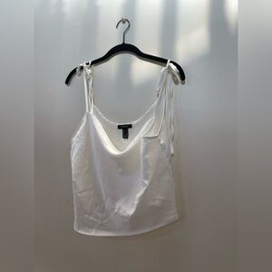 White Cowl Neck Bow Tie Straps